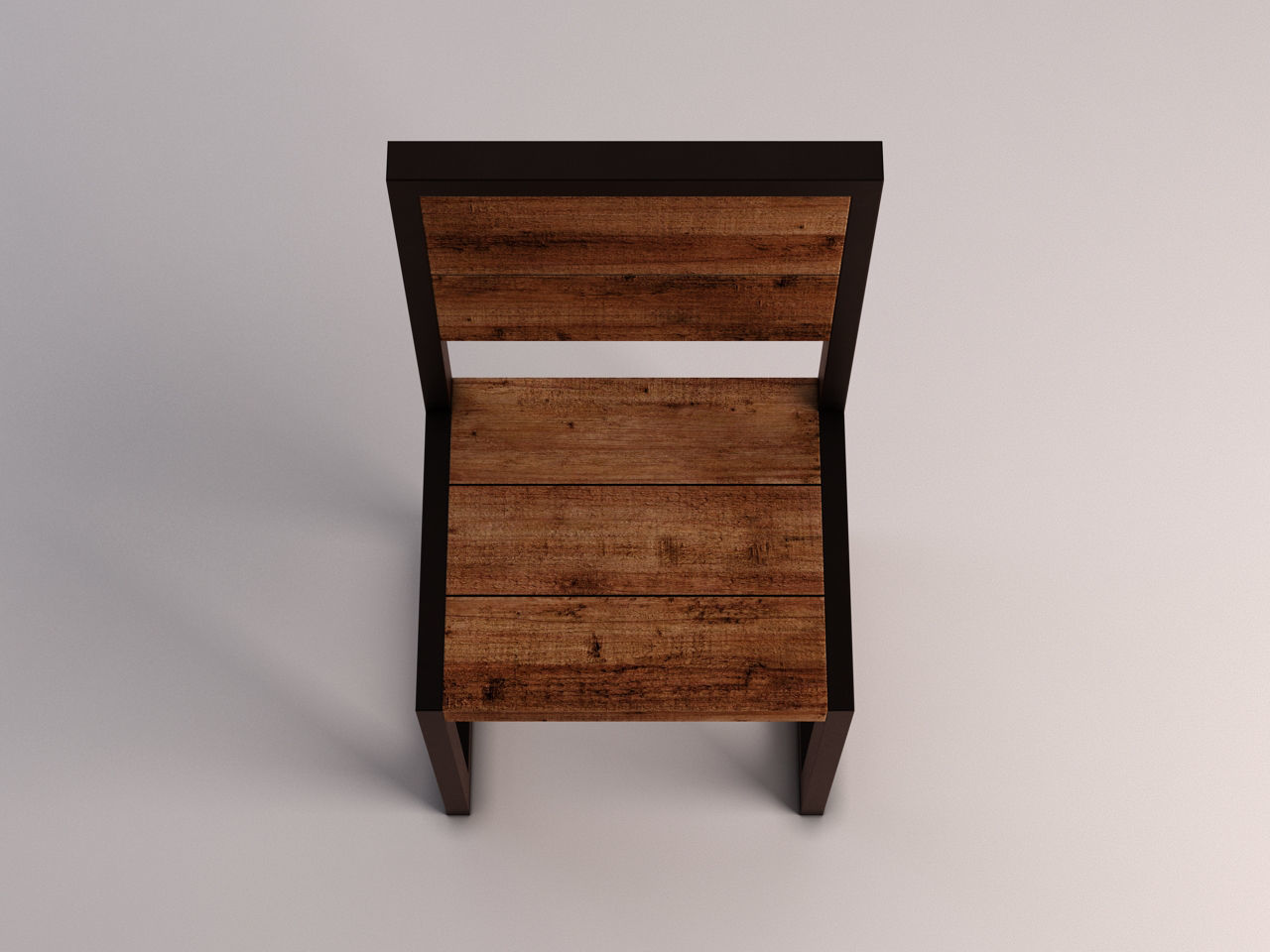 CHAIR---Iron structure and plank of wood 3D model_21