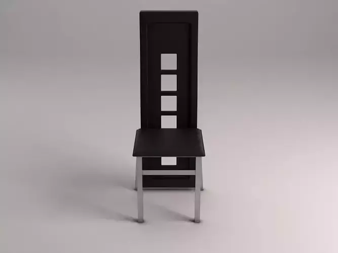 CHAIR---Wave back plastic and aluminium 3D model