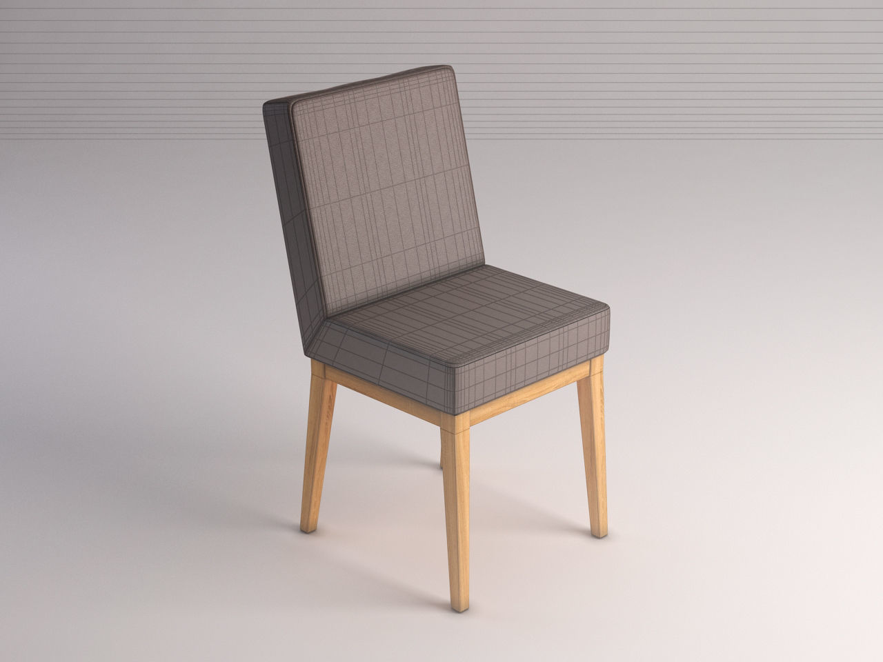 CHAIR---Wool and wood 3D model_4