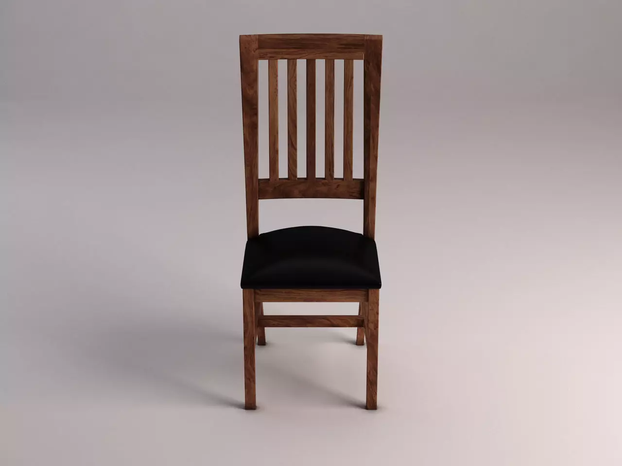CHAIR---Long back wood and leather base 3D model_0