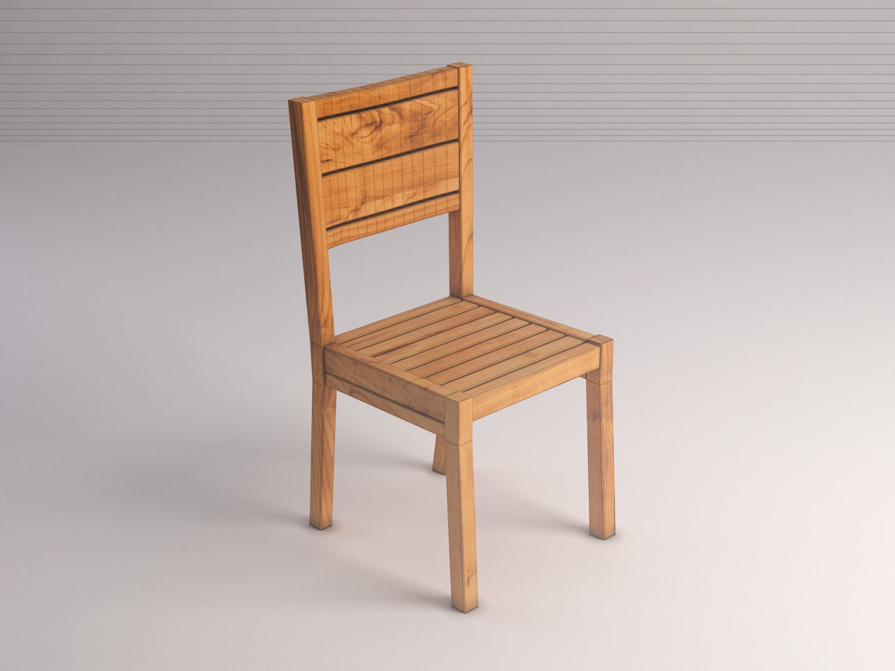 CHAIR---Rustic wood 3D model_4
