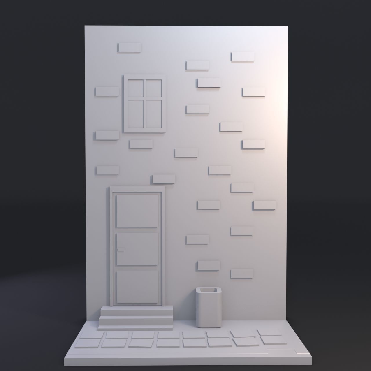 Decorative street between books 3D print model_3