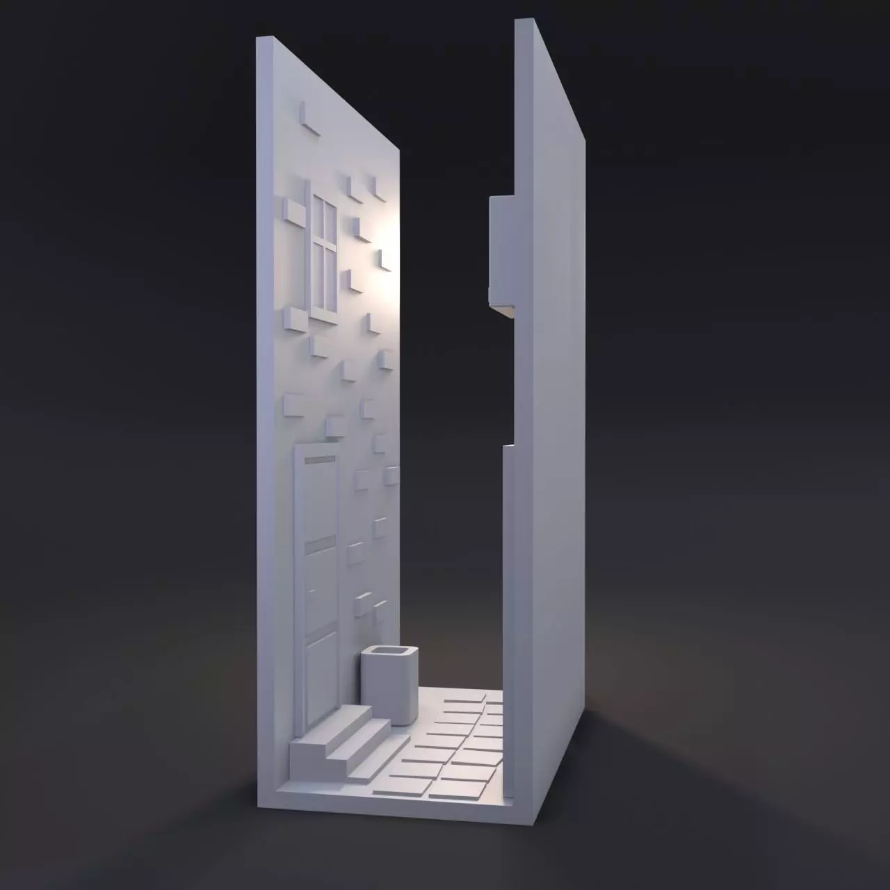Decorative street between books 3D print model_0