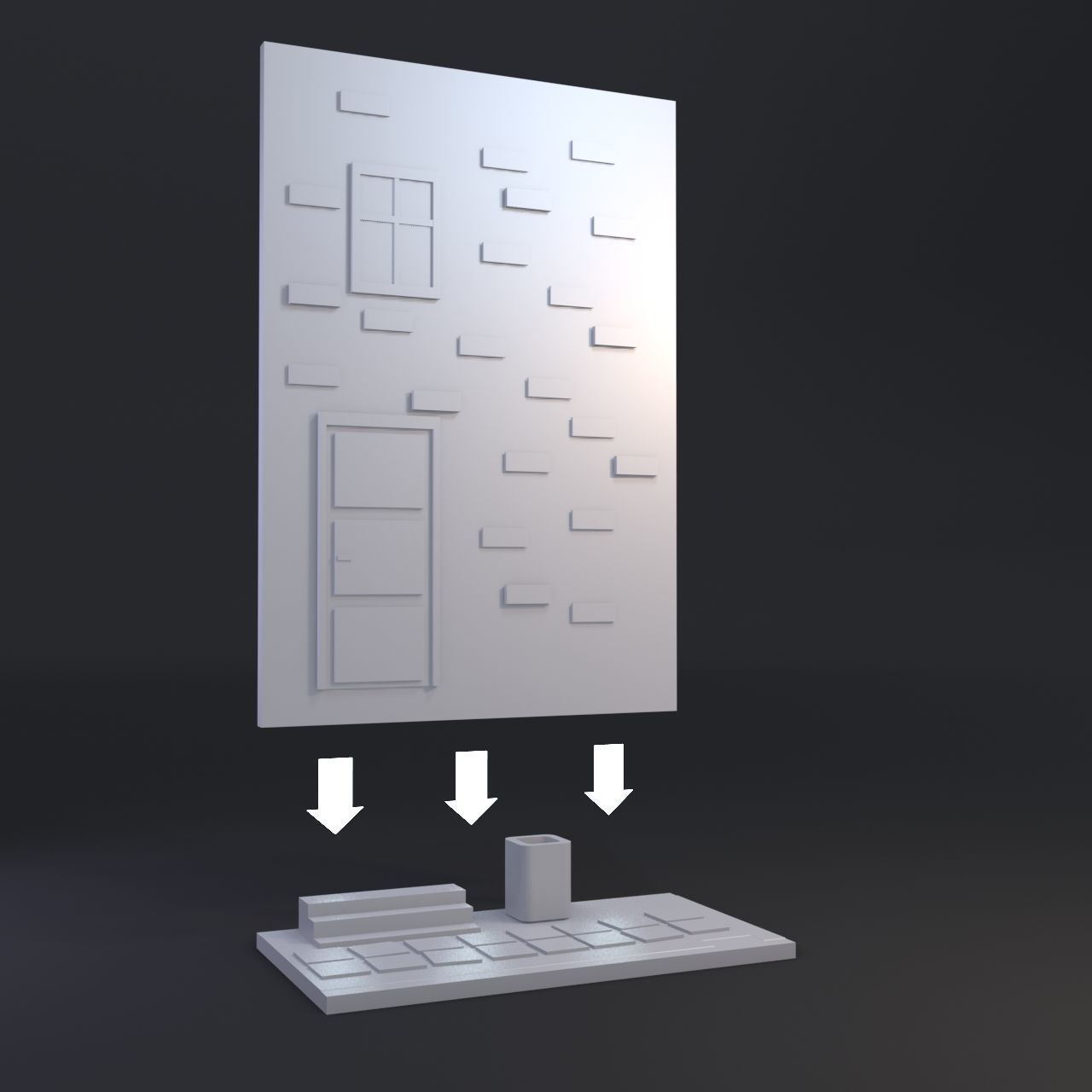 Decorative street between books 3D print model_5