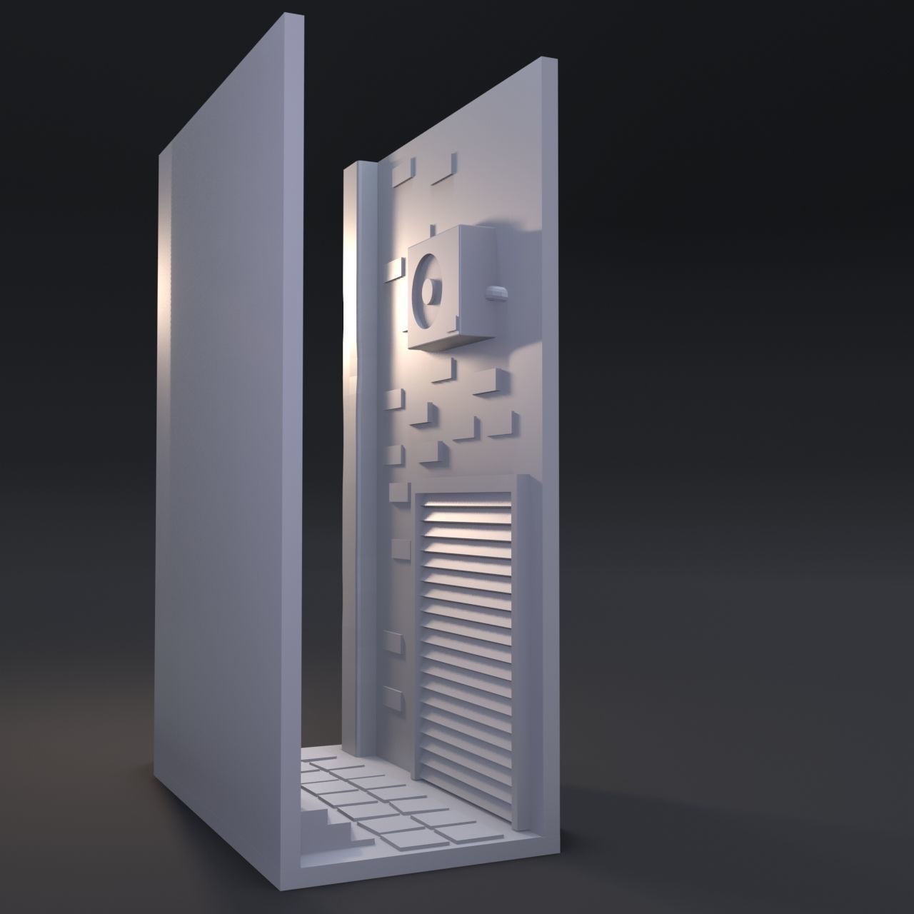 Decorative street between books 3D print model_1