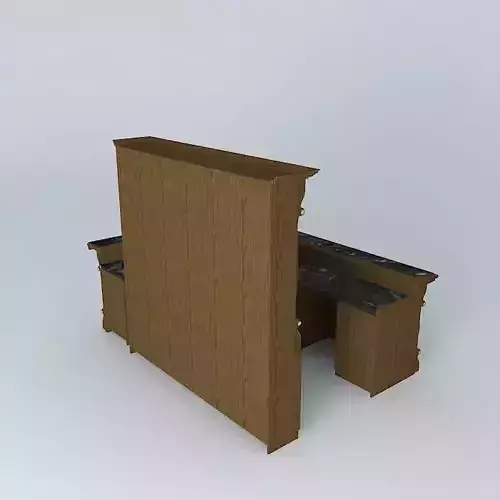 Bar wooden desk with marble top