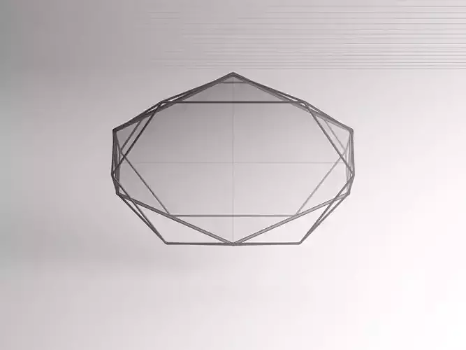 MIRROR---Tray geometric shape hanging from ceiling 3D model