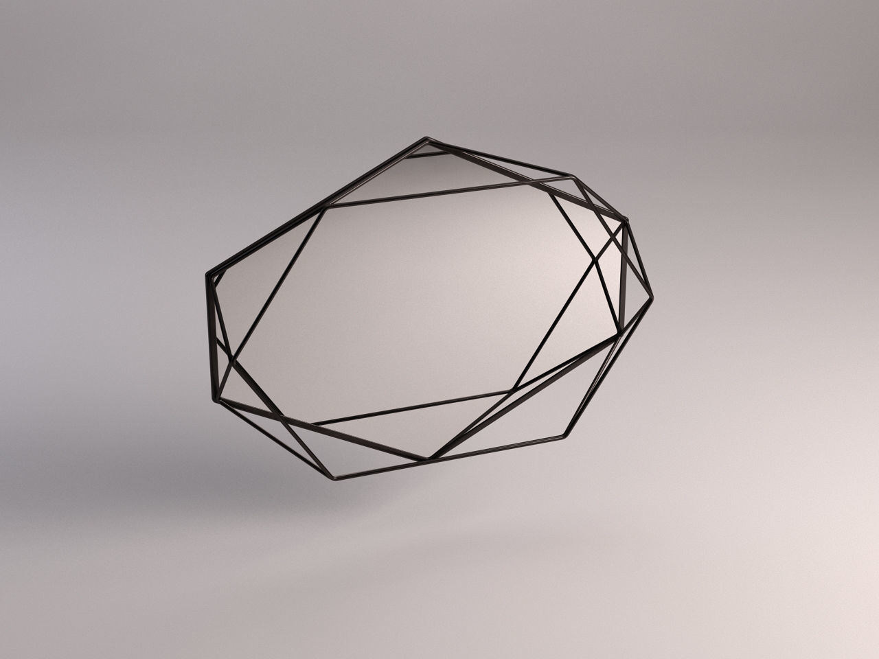 MIRROR---Tray geometric shape hanging from ceiling 3D model_2