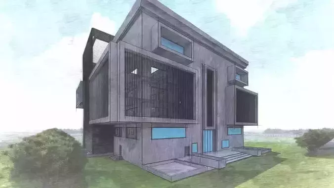 Commercial building design and rendering in lumion sketchmode 3D model