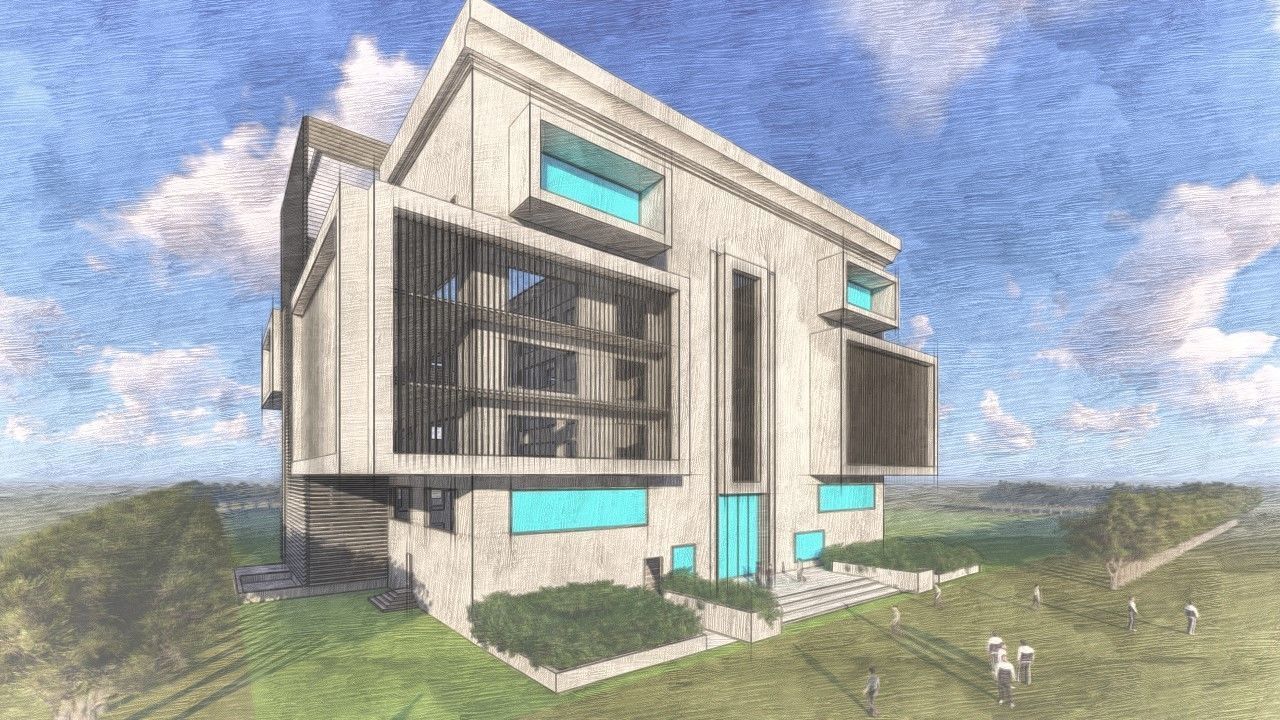 Commercial building design and rendering in lumion sketchmode 3D model_2