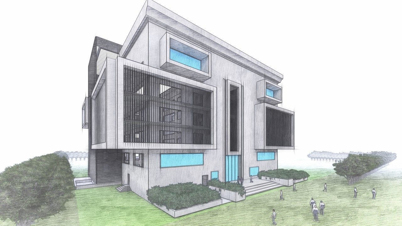 Commercial building design and rendering in lumion sketchmode 3D model_3