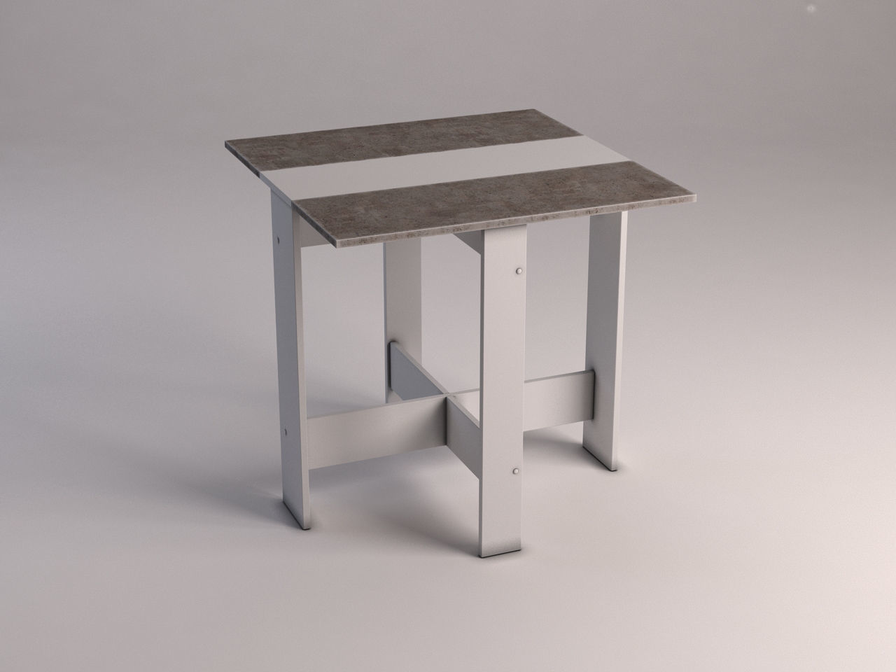 DINING TABLE---Folding table in MDF and concret 3D model_2
