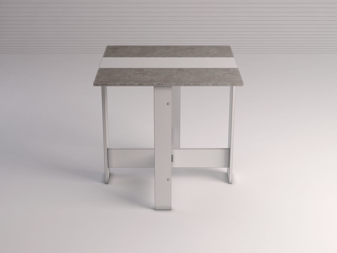 DINING TABLE---Folding table in MDF and concret 3D model_13