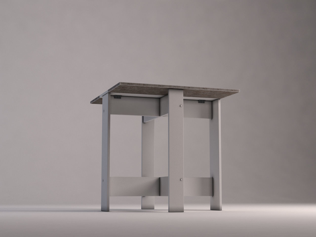 DINING TABLE---Folding table in MDF and concret 3D model_18