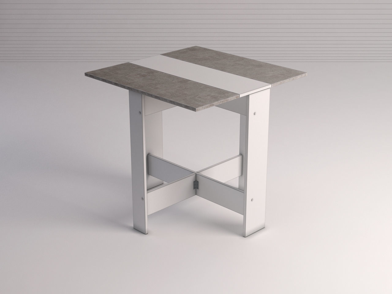 DINING TABLE---Folding table in MDF and concret 3D model_10