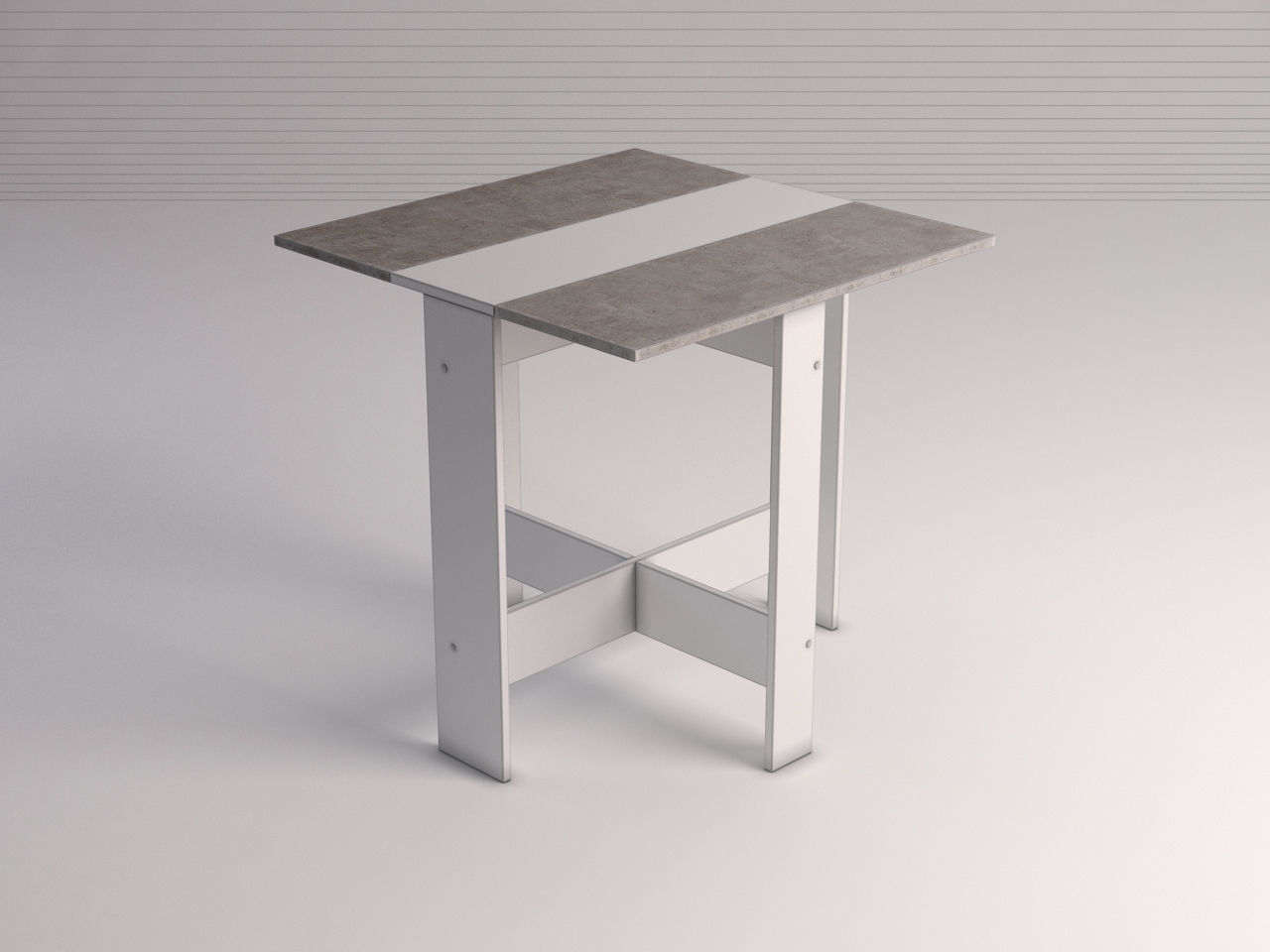 DINING TABLE---Folding table in MDF and concret 3D model_4