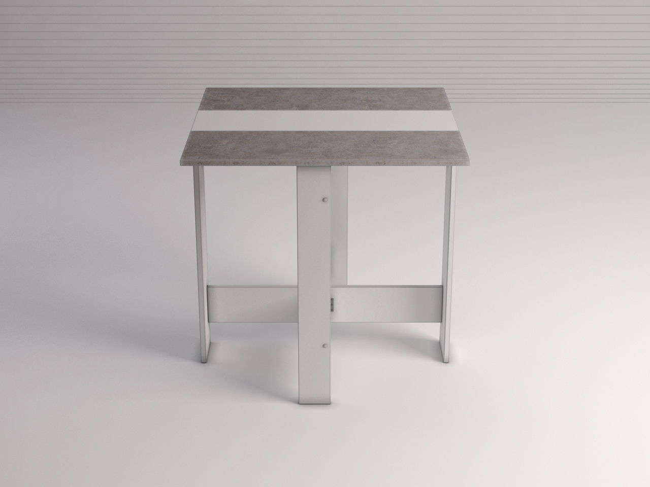 DINING TABLE---Folding table in MDF and concret 3D model_1