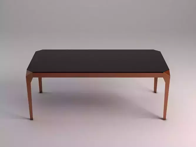 DINING TABLE---Copper and smoked glass 3D model
