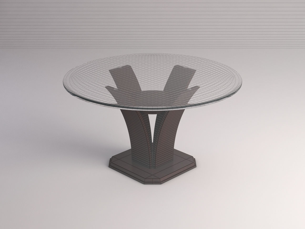 DINING TABLE---Round support with flared pedestal 3D model_3