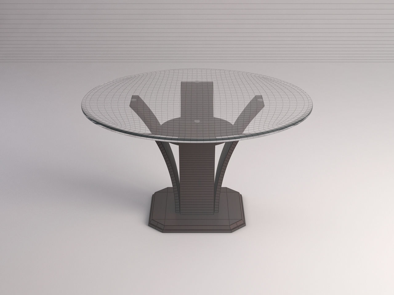 DINING TABLE---Round support with flared pedestal 3D model_1