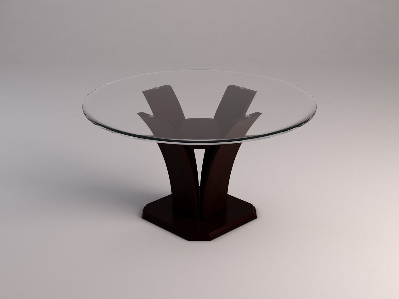 DINING TABLE---Round support with flared pedestal 3D model_2