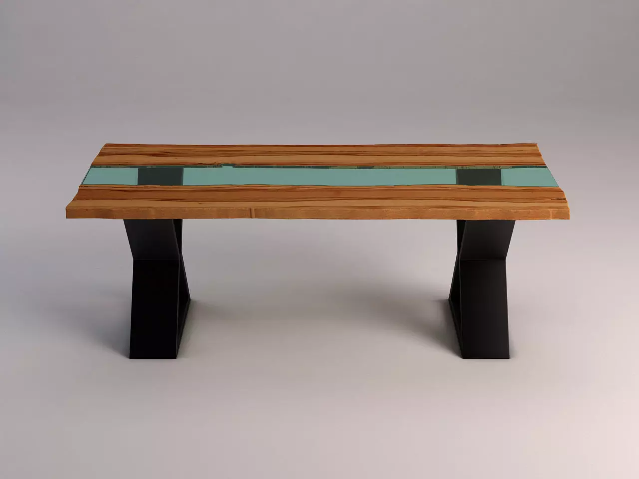 DINING TABLE---Live edge and glass 3D model
