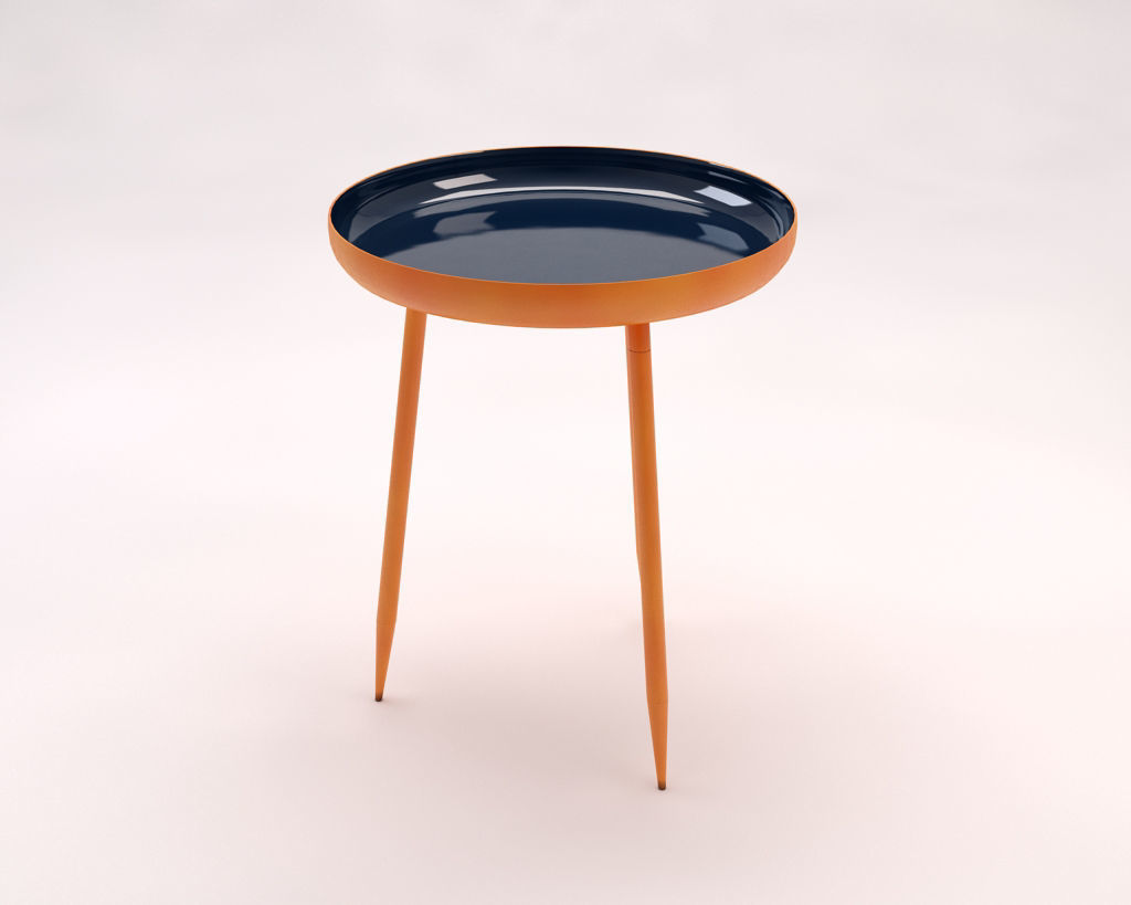 SIDE TABLE---Plate and tripod 3D model_5