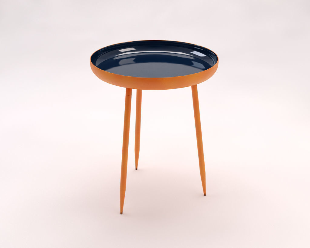 SIDE TABLE---Plate and tripod 3D model_2