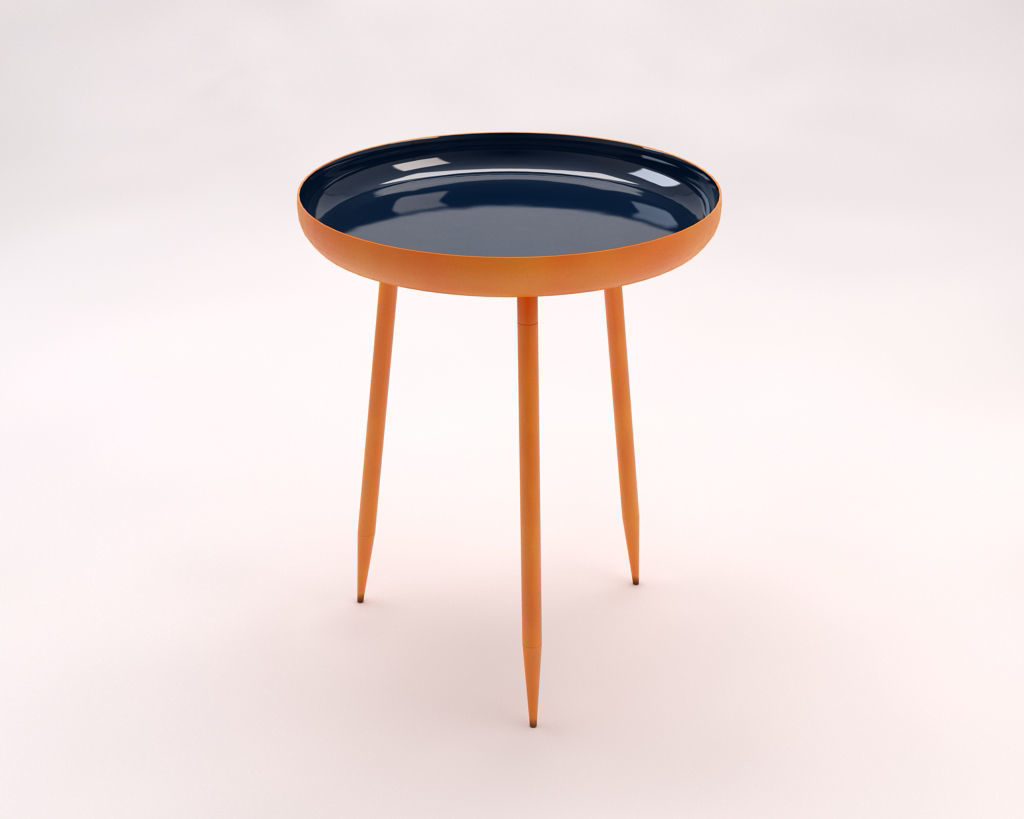 SIDE TABLE---Plate and tripod 3D model_4