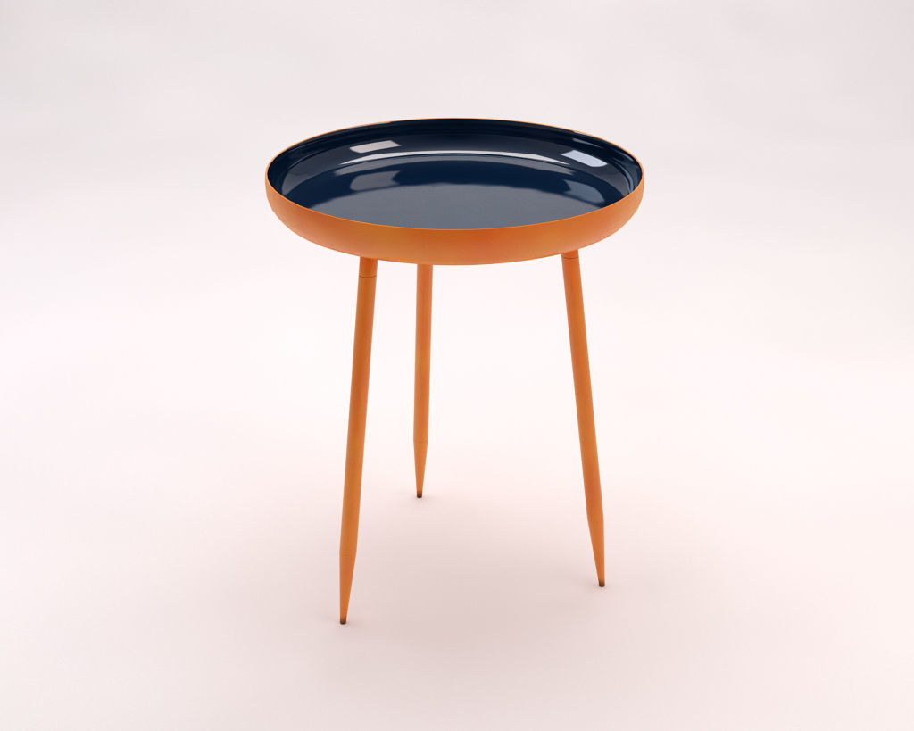 SIDE TABLE---Plate and tripod 3D model_7