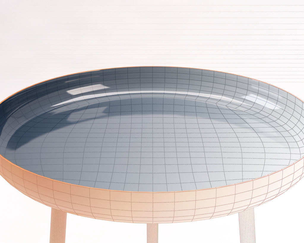 SIDE TABLE---Plate and tripod 3D model_14