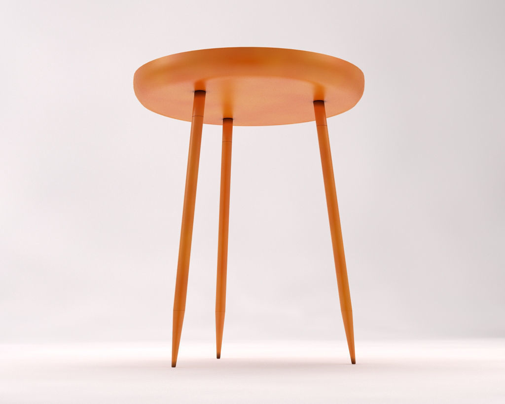SIDE TABLE---Plate and tripod 3D model_16
