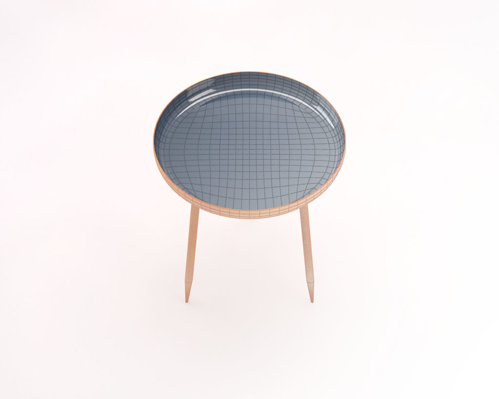SIDE TABLE---Plate and tripod 3D model_12