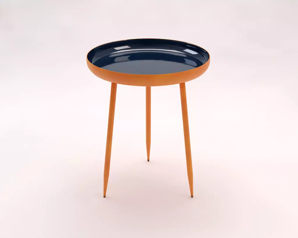SIDE TABLE---Plate and tripod 3D model_0