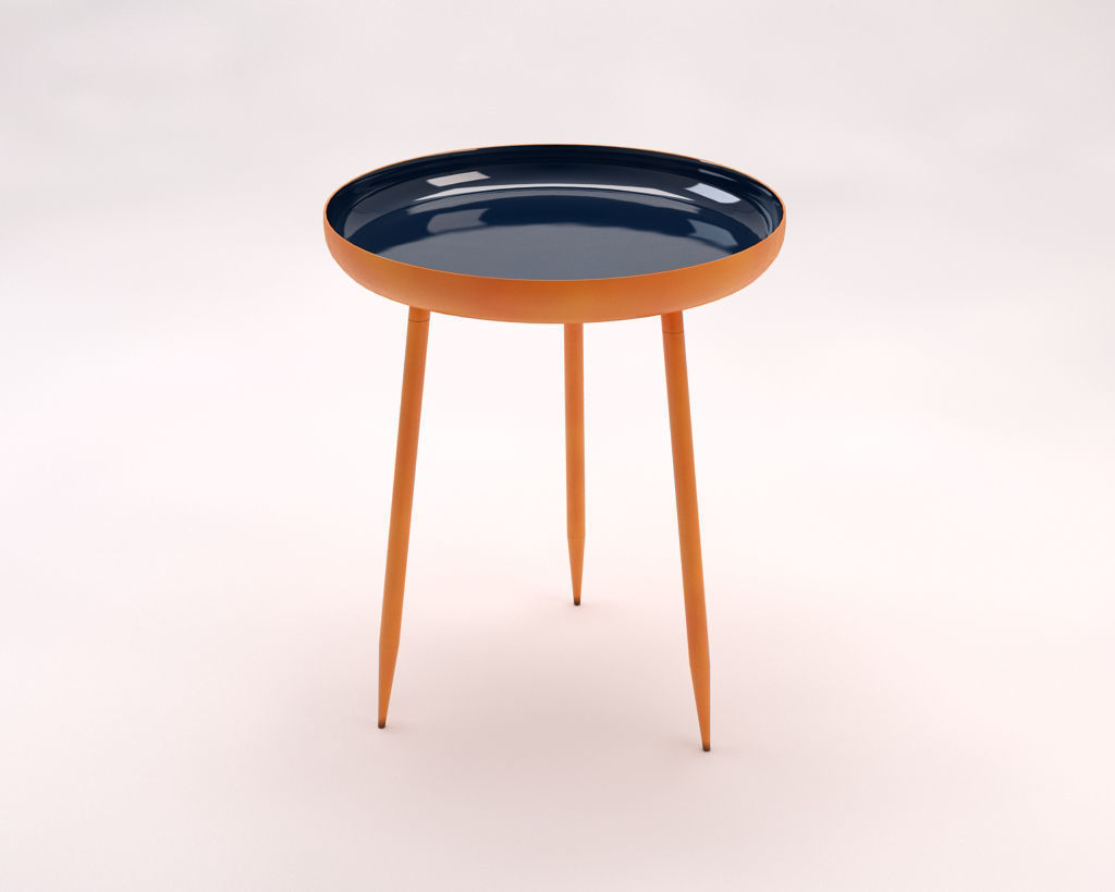 SIDE TABLE---Plate and tripod 3D model_6