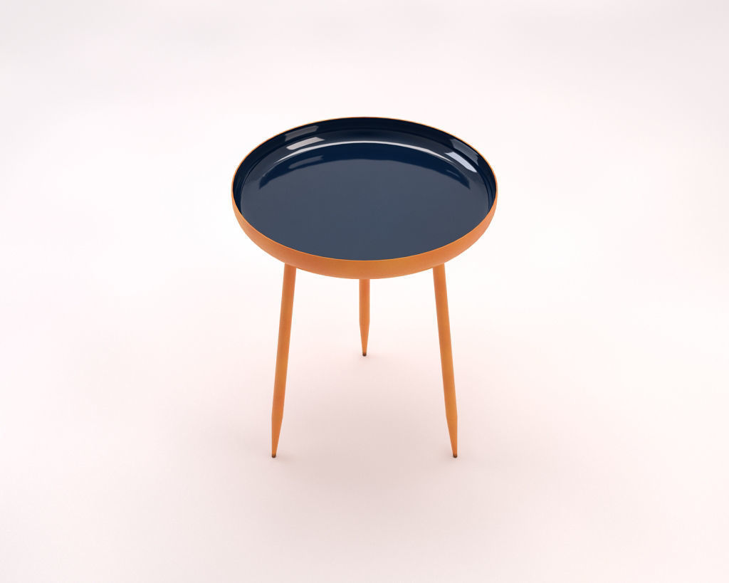 SIDE TABLE---Plate and tripod 3D model_10