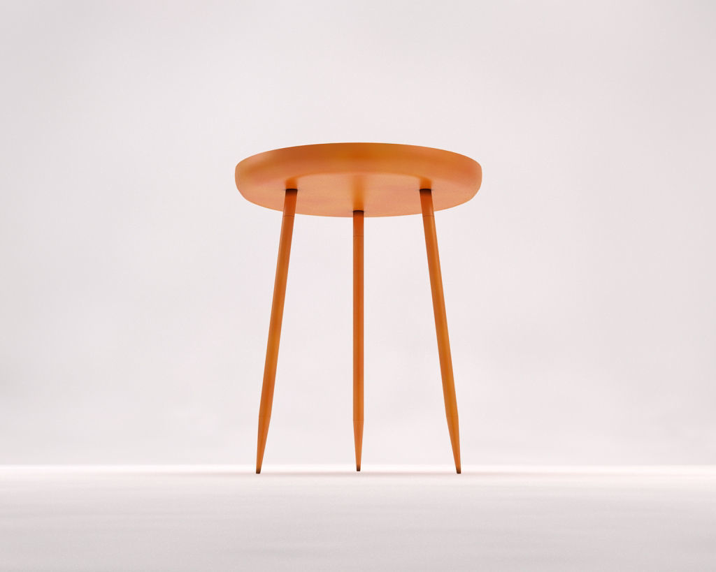 SIDE TABLE---Plate and tripod 3D model_15