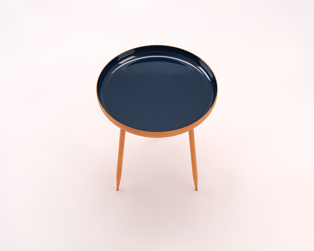 SIDE TABLE---Plate and tripod 3D model_11