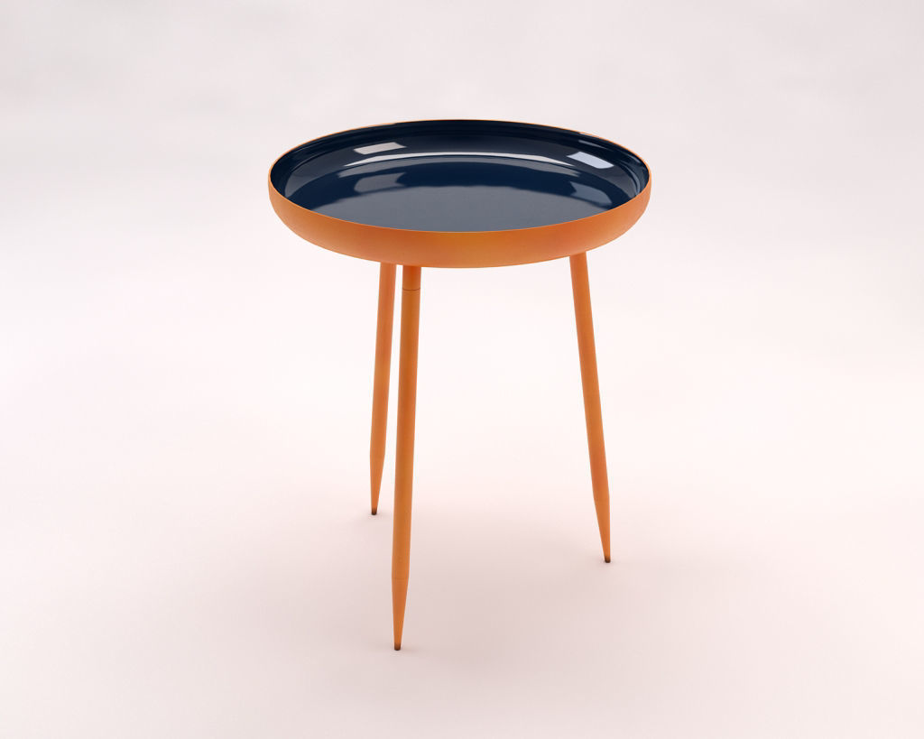 SIDE TABLE---Plate and tripod 3D model_8