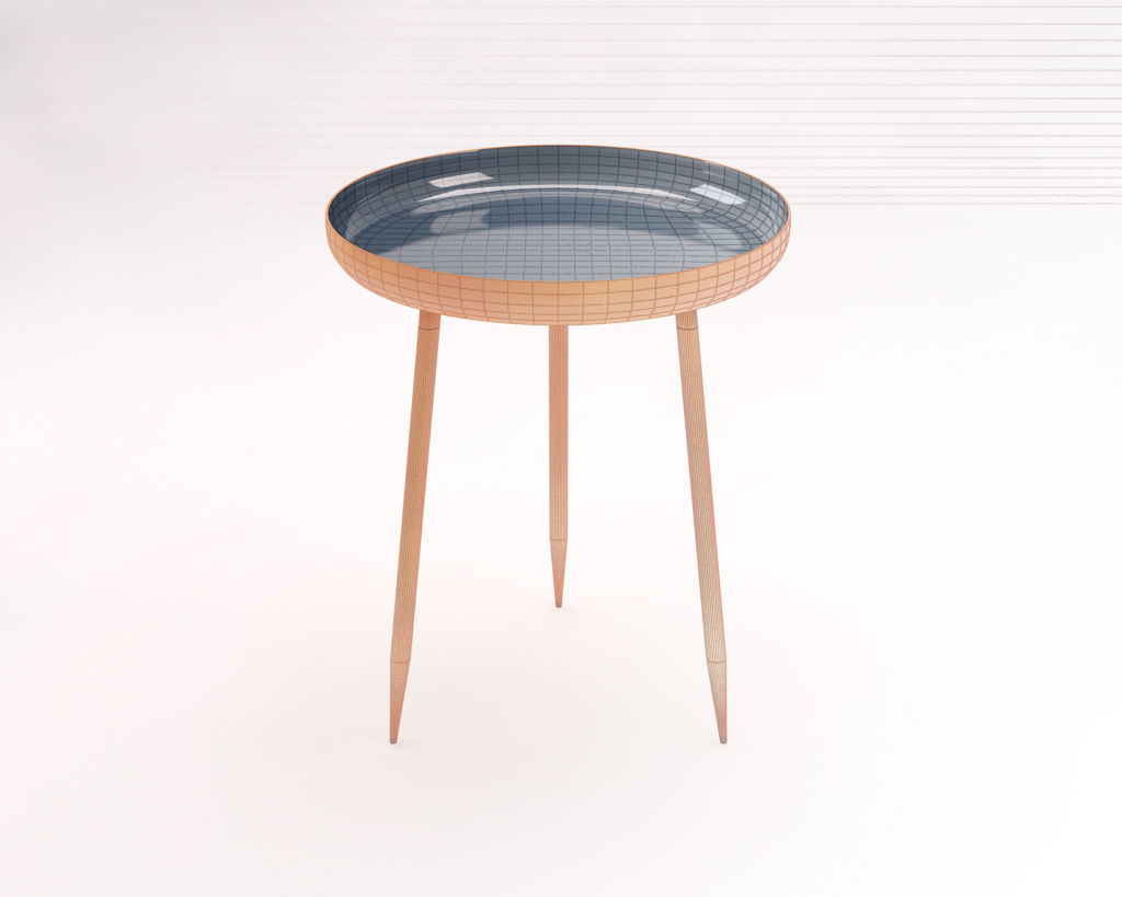 SIDE TABLE---Plate and tripod 3D model_1