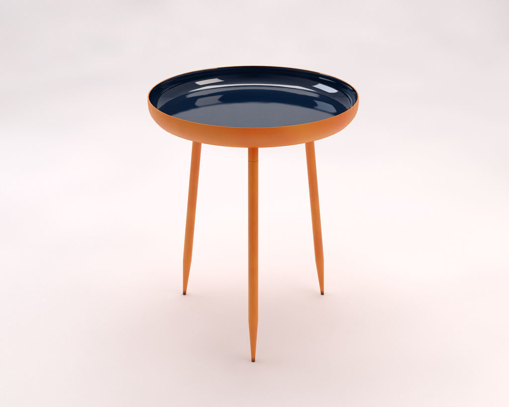 SIDE TABLE---Plate and tripod 3D model_9