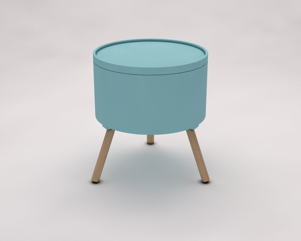 SIDE TABLE---Chest and tripod 3D model_9