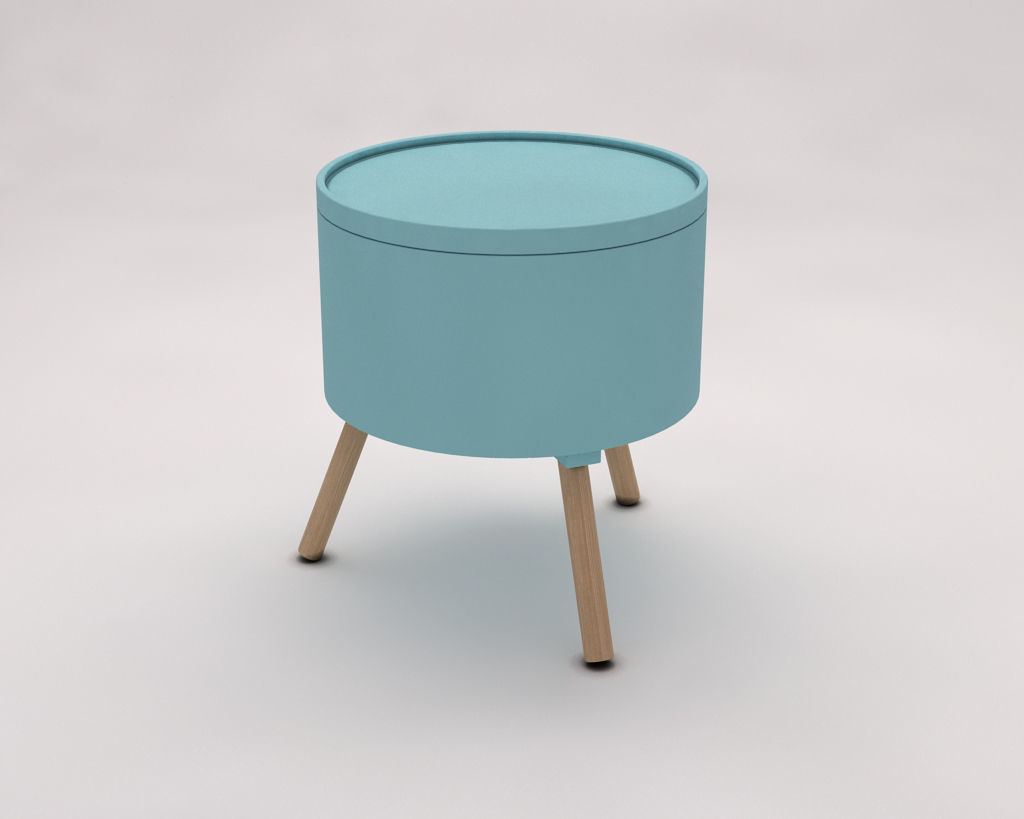 SIDE TABLE---Chest and tripod 3D model_2