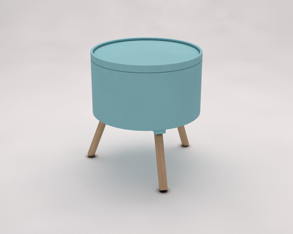 SIDE TABLE---Chest and tripod 3D model_7
