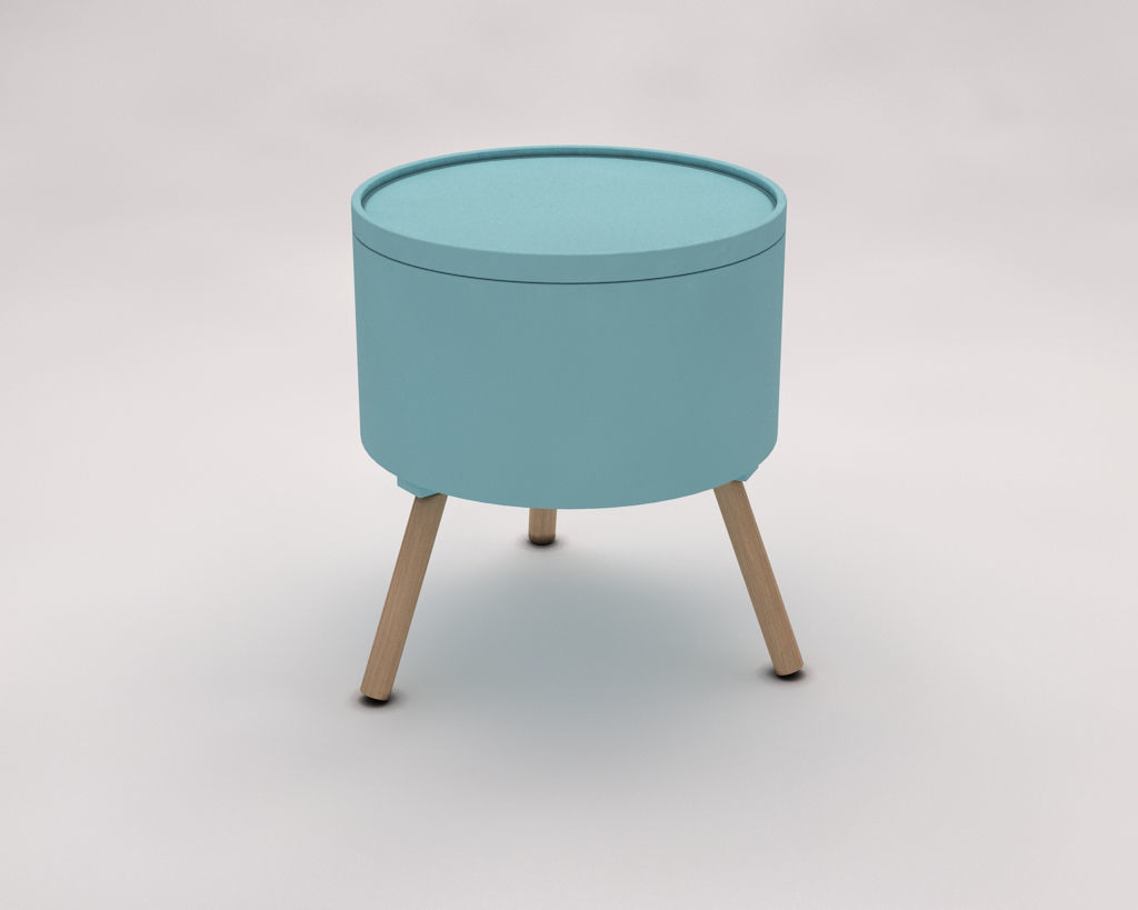 SIDE TABLE---Chest and tripod 3D model_4