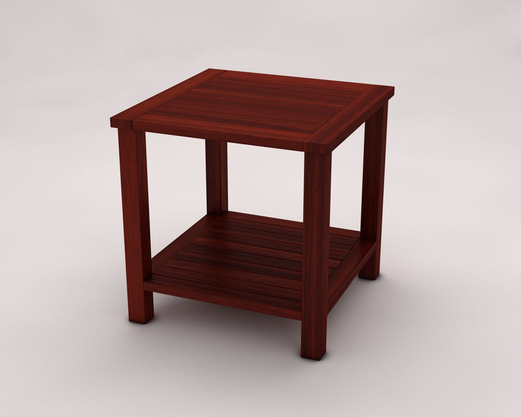 SIDE TABLE---Double square and wooden lath 3D model_9