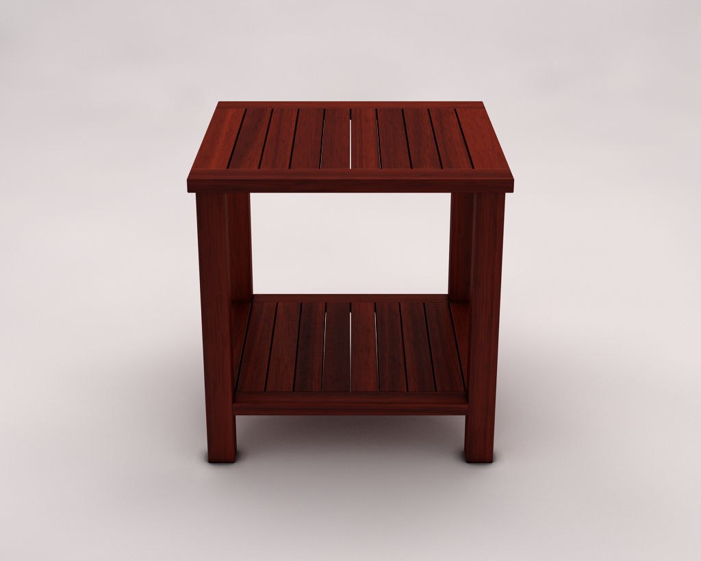 SIDE TABLE---Double square and wooden lath 3D model_6