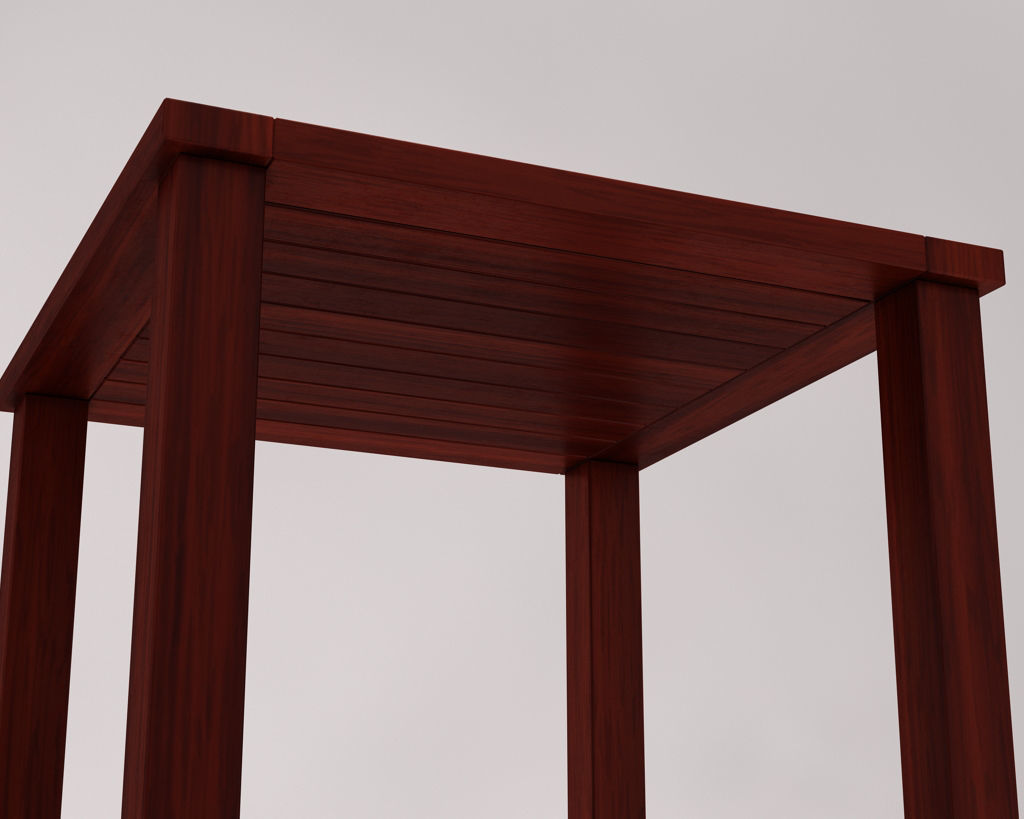 SIDE TABLE---Double square and wooden lath 3D model_17