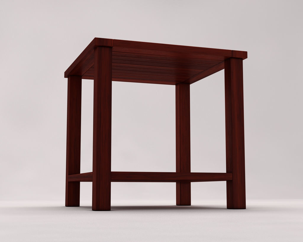SIDE TABLE---Double square and wooden lath 3D model_16