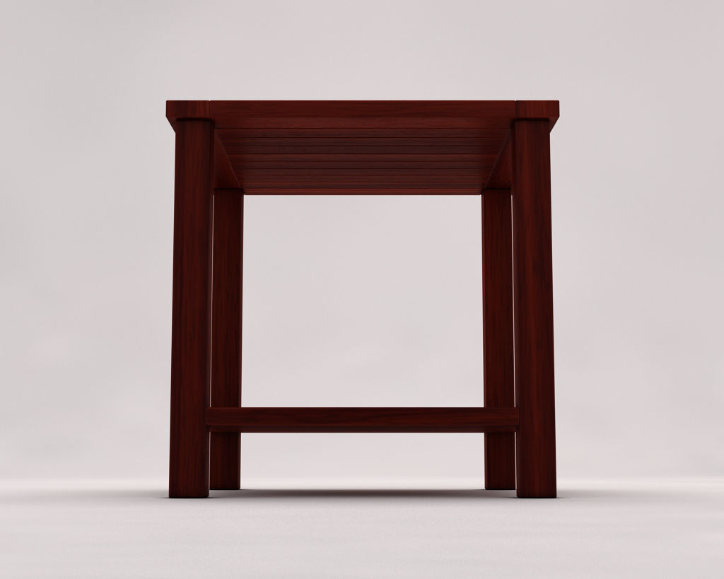 SIDE TABLE---Double square and wooden lath 3D model_15